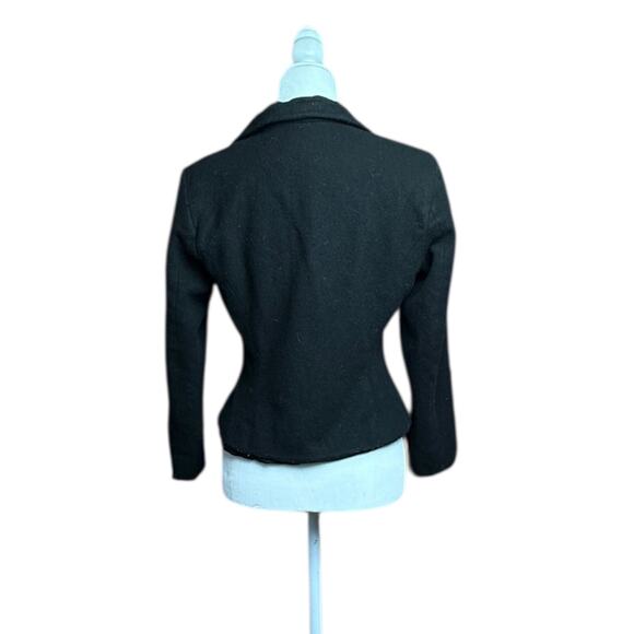 Finity Studio Wool Blend Zip Front Jacket Size 10 – Black Peplum Style - Picture 3 of 7